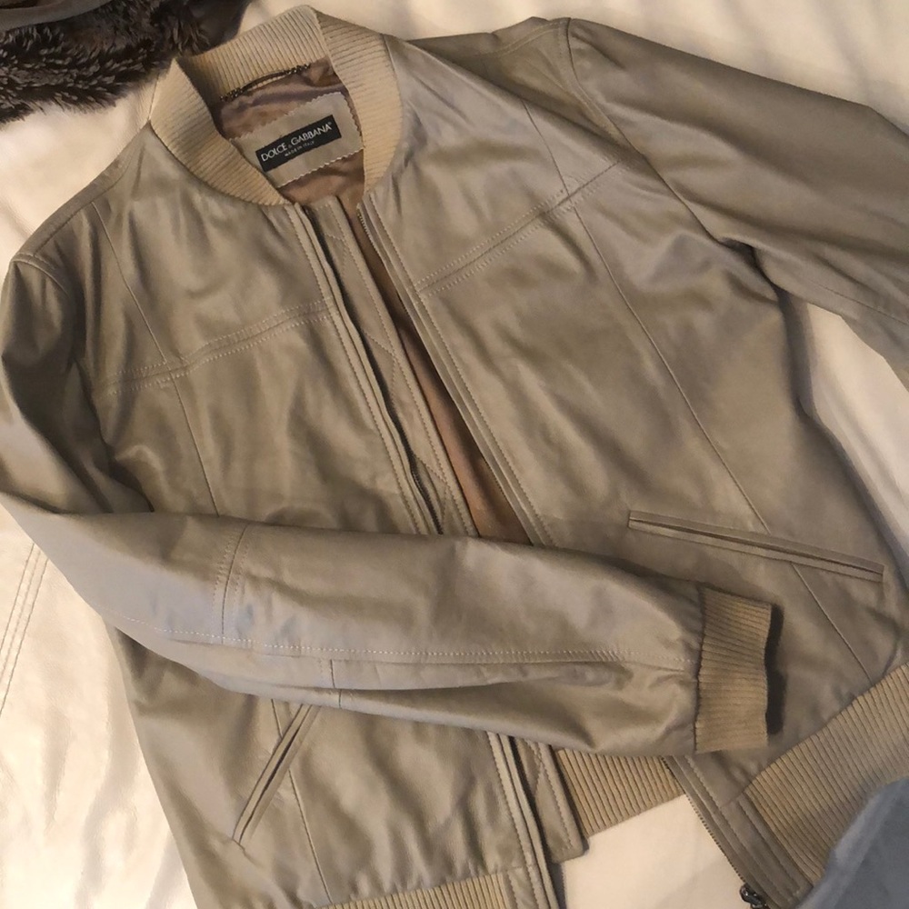 Dolce&Gabbana Leather Bomber Jacket